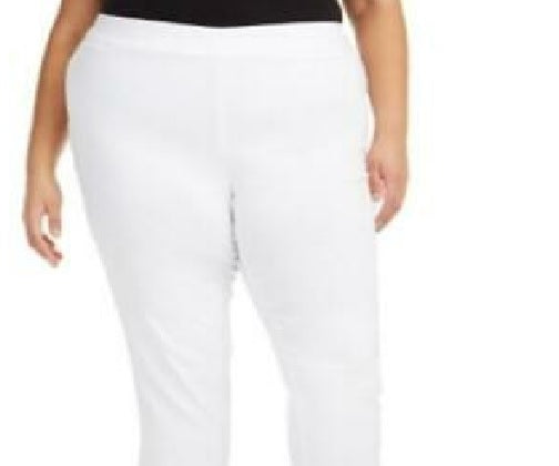 Calça feminina com controle de barriga e acabamento em hardware, tamanho pequeno, branca, da JM Collection