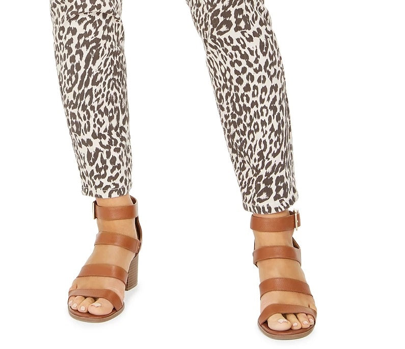 Calça jeans skinny feminina curvilínea estampada estilo &amp; co, Rustcopper, tamanho 6