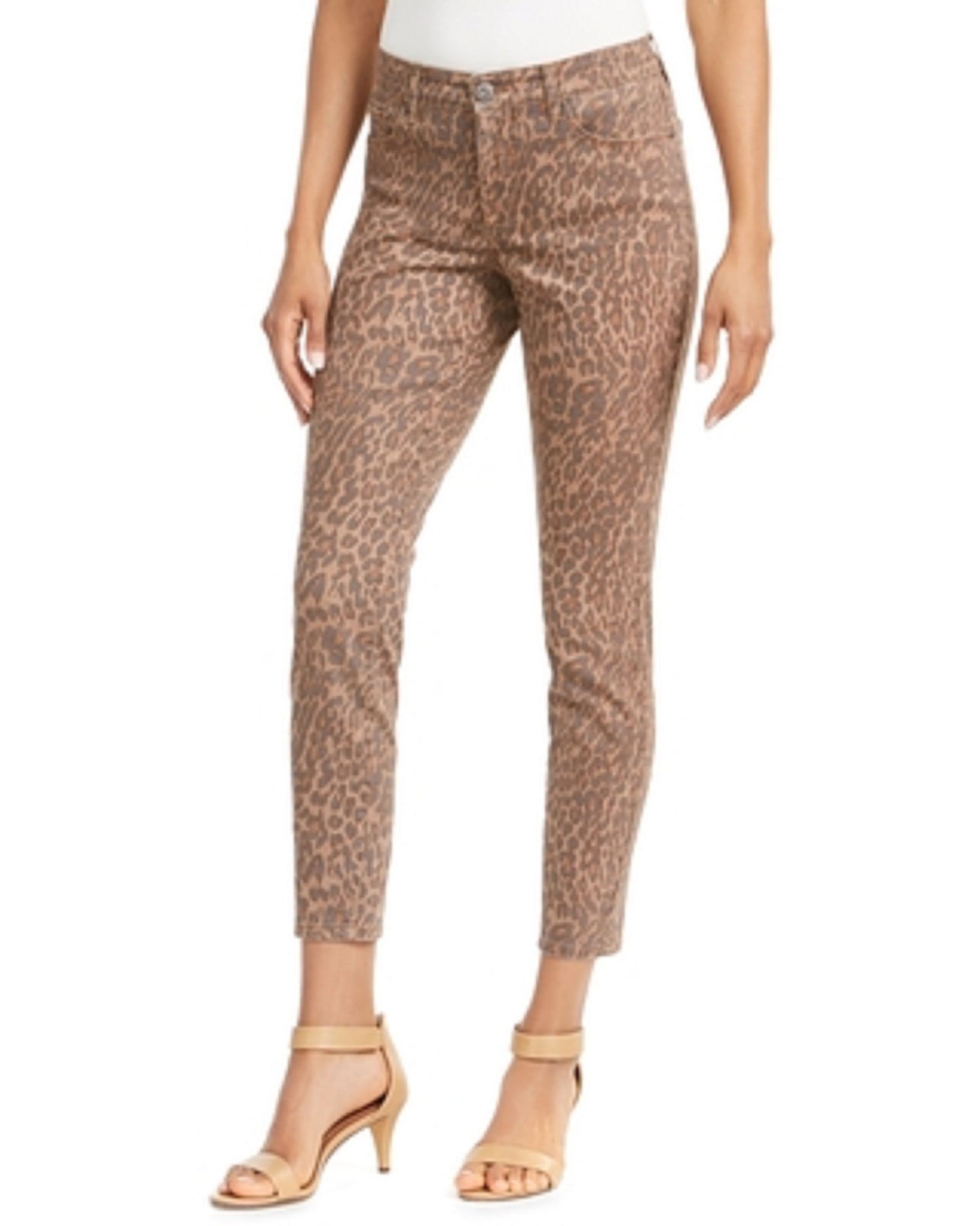 Calça jeans skinny feminina curvilínea estampada estilo &amp; co, Rustcopper, tamanho 10