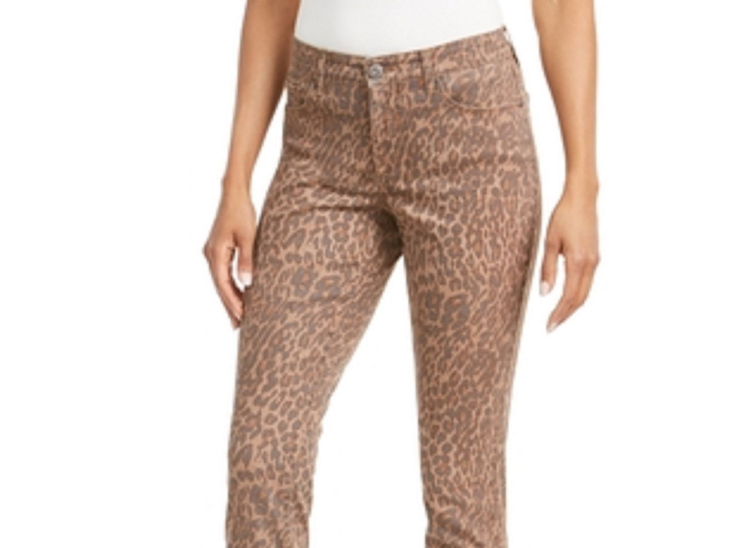 Calça jeans skinny feminina curvilínea estampada estilo &amp; co, Rustcopper, tamanho 10