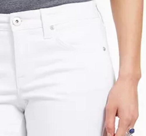Shorts jeans skinny com punho feminino Style &amp; Co, branco, tamanho 6