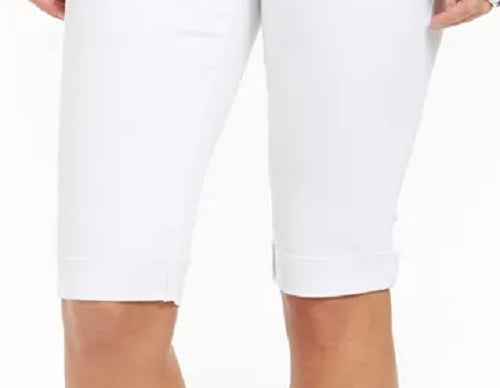 Shorts jeans skinny com punho feminino Style &amp; Co, branco, tamanho 6