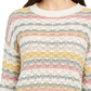 Suéter listrado com ponto bolha feminino Style &amp; Co, bege, tamanho pequeno