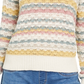Suéter listrado com ponto bolha feminino Style &amp; Co, bege, tamanho pequeno