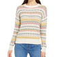 Suéter listrado com ponto bolha feminino Style &amp; Co, bege, tamanho pequeno