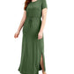 Vestido longo texturizado com amarração na cintura, estilo &amp; co, feminino, verde, tamanho médio