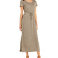 Vestido longo texturizado com amarração na cintura, estilo &amp; co, feminino, verde, tamanho extrapequeno