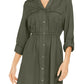 Vestido-camisa utilitário feminino estilo &amp; co, verde, tamanho GG