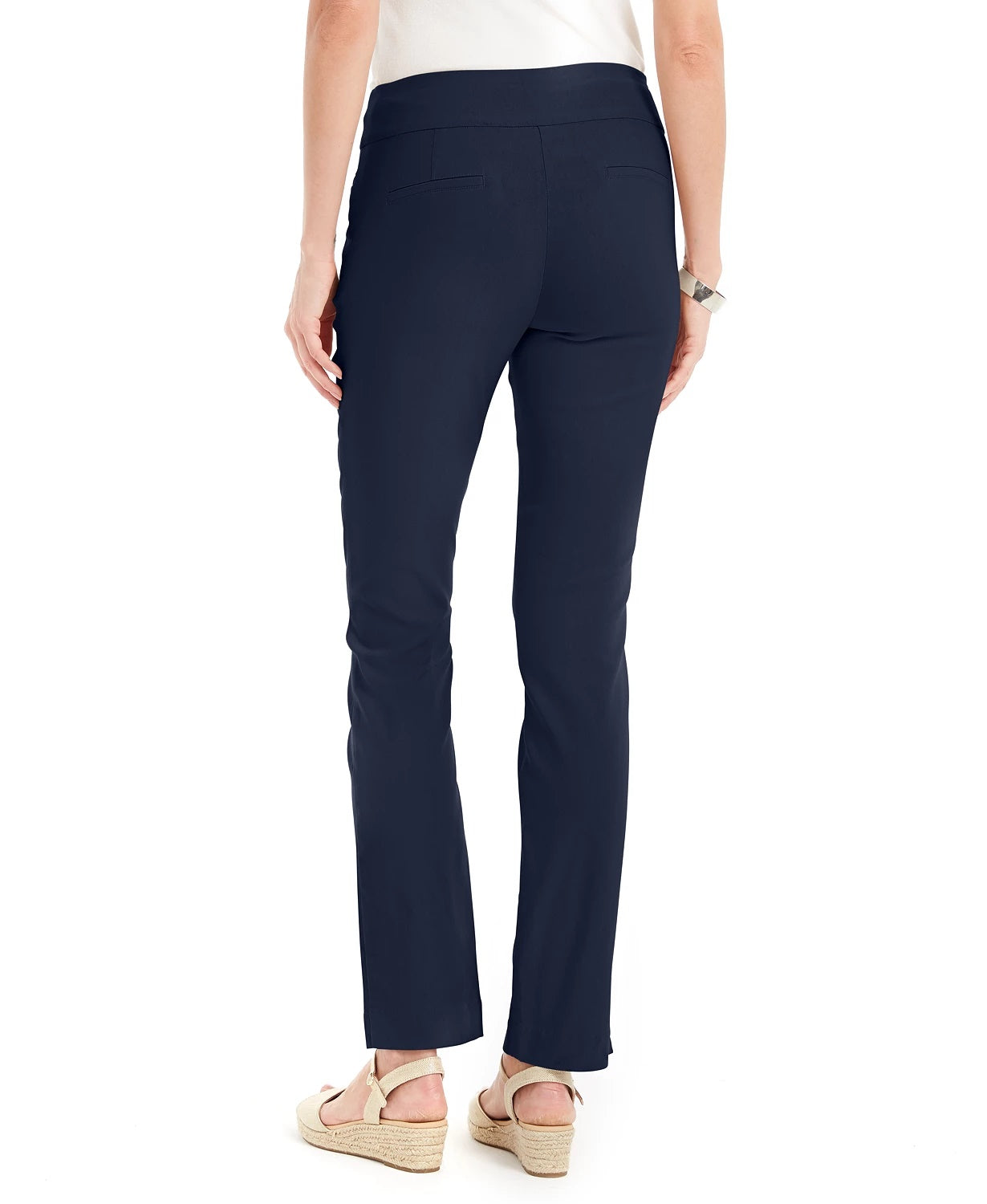 Calça reta feminina Cambridge Charter Club, azul, tamanho 4