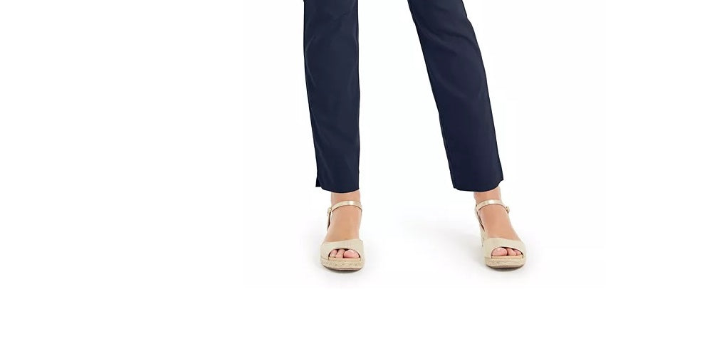 Calça reta feminina Cambridge Charter Club, azul, tamanho 4