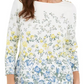 Charter Club Blusa feminina com estampa floral e decote canoa, branca, tamanho médio