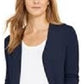 Suéter feminino Charter Club com frente aberta e bainha curva, azul, tamanho extragrande