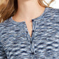 Cardigan feminino com botões tingidos no espaço, azul, tamanho extragrande, da Charter Club