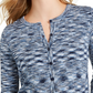 Cardigan feminino com botões tingidos em espaço, azul, tamanho XX-G