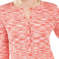 Cardigan feminino com botões tingidos no espaço, rosa, tamanho extragrande, Charter Club