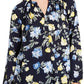 Blusa feminina de georgette com estampa floral Charter Club, amarela, tamanho extra grande