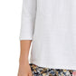 Blusa estampada feminina Charter Club manga 3/4 branca tamanho XX-G