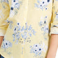 Camisa feminina Charter Club com estampa floral e mistura de linho, amarela, tamanho médio