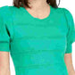 Camiseta feminina gola redonda e pouf verde Maison Jules, verde escuro, tamanho X-S