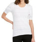 Suéter feminino Maison Jules com manga bufante, branco, tamanho grande