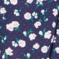 Blusa feminina Maison Jules com estampa floral e botões nas costas, azul-marinho, tamanho pequeno
