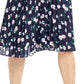 Saia midi plissada floral azul marinho Maison Jules feminina, tamanho pequeno