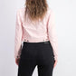 Jaqueta jeans feminina Maison Jules com manga bufante rosa, tamanho extragrande