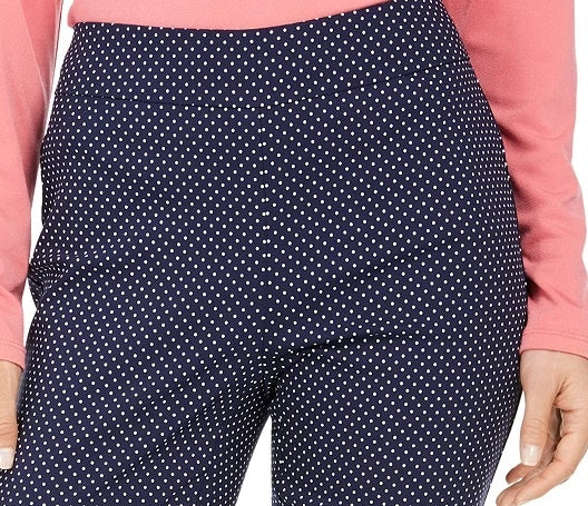 Calça feminina com estampa de bolinhas Charter Club, azul, tamanho 4