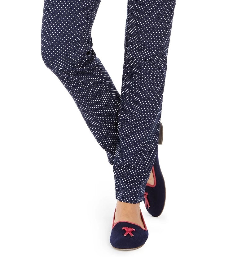 Calça feminina com estampa de bolinhas Charter Club, azul, tamanho 4