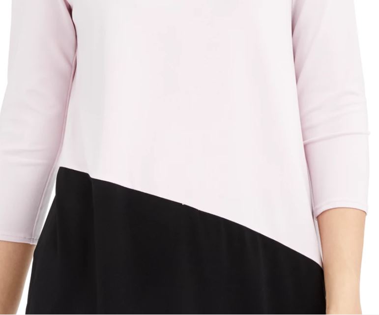 Blusa feminina Alfani Colorblock assimétrica roxa tamanho grande