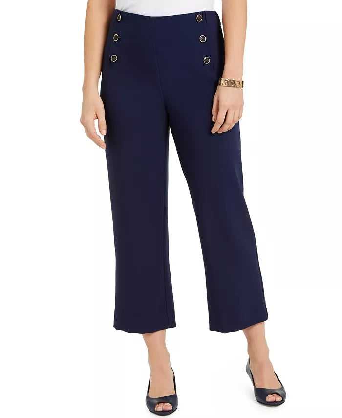 Calça curta de sarja estilo marinheiro feminina Charter Club, azul, tamanho 8