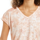 Camiseta feminina com estampa gráfica e medalhão Style &amp; Co, rosa brilhante, tamanho X-S