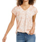 Camiseta feminina com estampa gráfica e medalhão Style &amp; Co, vermelha, tamanho grande