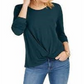 Top feminino com frente torcida estilo &amp; co, verde, tamanho extragrande