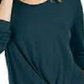 Top feminino com frente torcida estilo &amp; co, verde, tamanho extragrande
