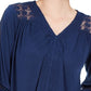 Top de crochê feminino com renda nas costas, estilo &amp; co, azul-marinho, tamanho XX-G