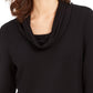 Charter Club Blusa Feminina Gola Alta Preta Tamanho XS