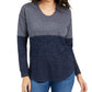 Moletom com capuz feminino com blocos de cores estilo &amp; co, azul-marinho, tamanho extrapequeno