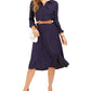 Vestido feminino Charter Club com botões frontais e cinto, tamanho X-G, azul