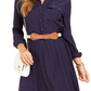 Vestido feminino Charter Club com botões frontais e cinto, tamanho X-G, azul