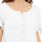 Karen Scott Blusa Feminina com Botões Frontais Branca Tamanho P