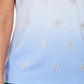 Karen Scott Blusa Feminina Daisy-Shine Gola Redonda Azul Tamanho Grande
