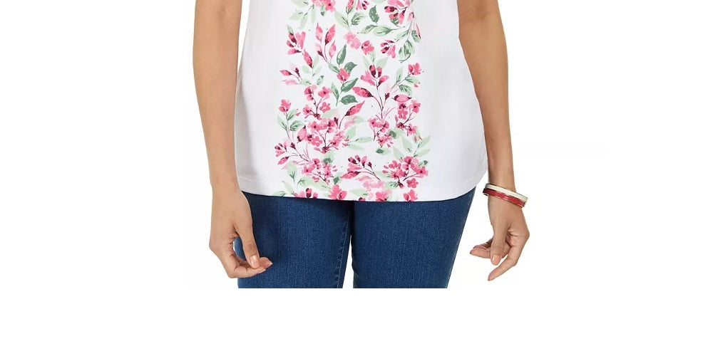 Blusa feminina Karen Scott com estampa floral rosa tamanho pequeno pequeno