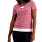 Camiseta feminina Karen Scott Petite Sailor vermelha brilhante, tamanho médio