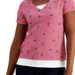 Camiseta feminina Karen Scott Petite Sailor vermelha brilhante, tamanho médio