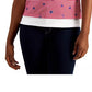 Camiseta feminina Karen Scott Petite Sailor vermelha brilhante, tamanho médio