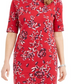 Vestido feminino Karen Scott com estampa de gola canoa, tamanho pequeno, vermelho