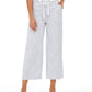 Calça cropped listrada de linho feminina Style &amp; Co, azul marinho, tamanho pequeno
