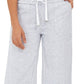 Calça cropped listrada de linho feminina Style &amp; Co, azul marinho, tamanho pequeno