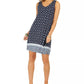 Vestido estampado feminino Style &amp; Co com costas cruzadas, azul marinho, tamanho pequeno